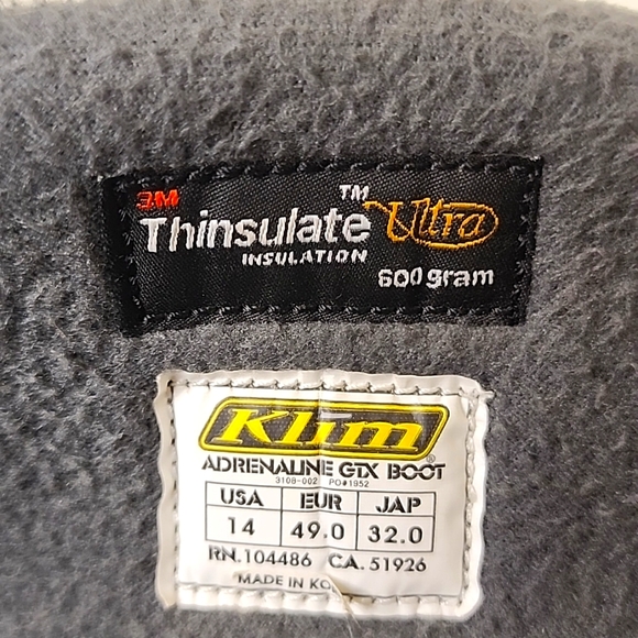 Men's Klim Adrenaline GTX Boot 3rd Generation, Size 14 Black, NEVER used. - Picture 5 of 8